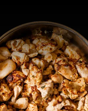 Malai chicken tikka piece: Silky cream